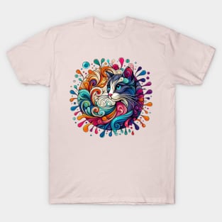Colorful cat splash T-Shirt
